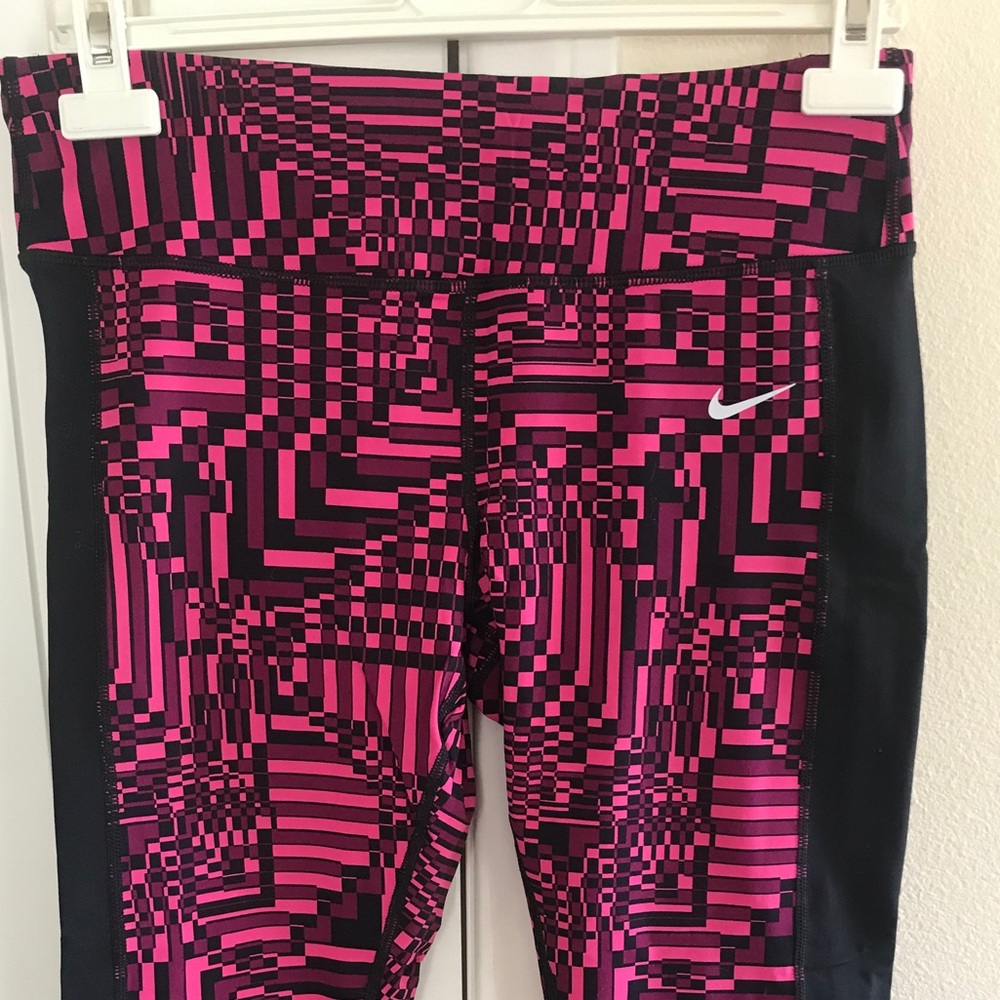 Nike Dri-Fit Tights, Pink & Black Print, Sz Large